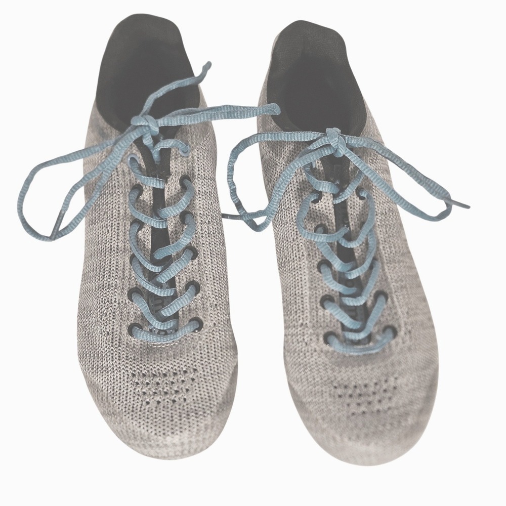 Tommaso Pista Women Gray Knit Indoor Cycling Spin Shoes 3-Bolt Cleats Size 7.5